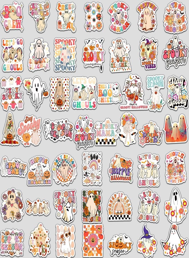 FUULOXE 100PCS Halloween Ghost Stickers Waterproof Vinyl Cute Ghost Stickers for Water Bottle Laptop Computer Phone Halloween Party Favors - Image 3
